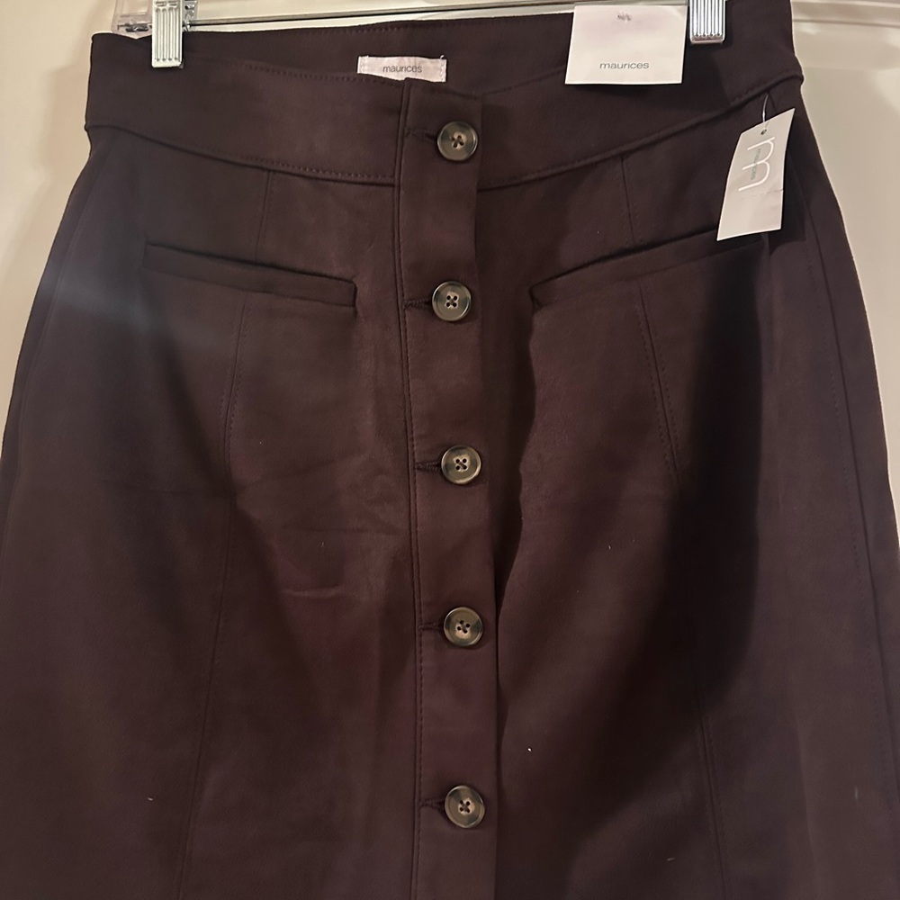 Maurices Women's Button-Front Pencil Skirt - Deep Brown
